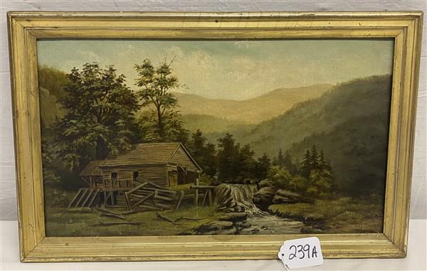 Gilt Framed Landscape o/c Signed J.H. MacLay 16" x 24" (1 of 5)