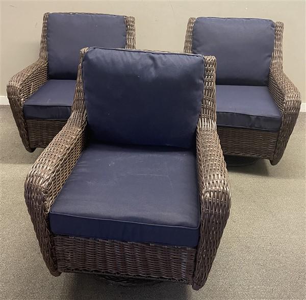 3 Hampton Bay Swivel/Glide Wicker Chairs (1 of 10)