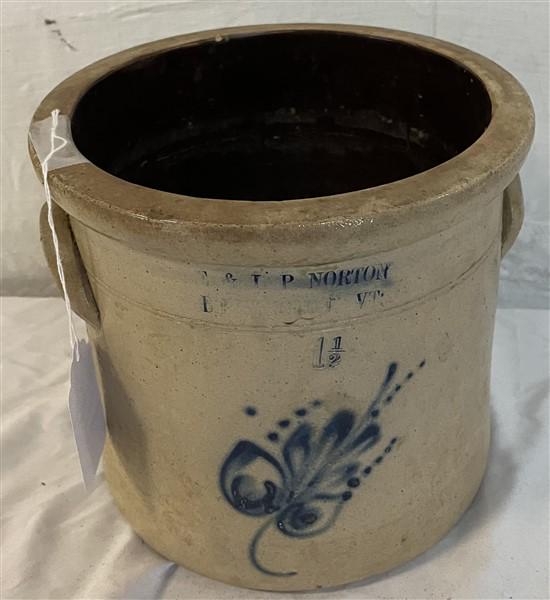 Norton 1.5 Gallon Crock 9" diameter x 8.5"h (1 of 5)