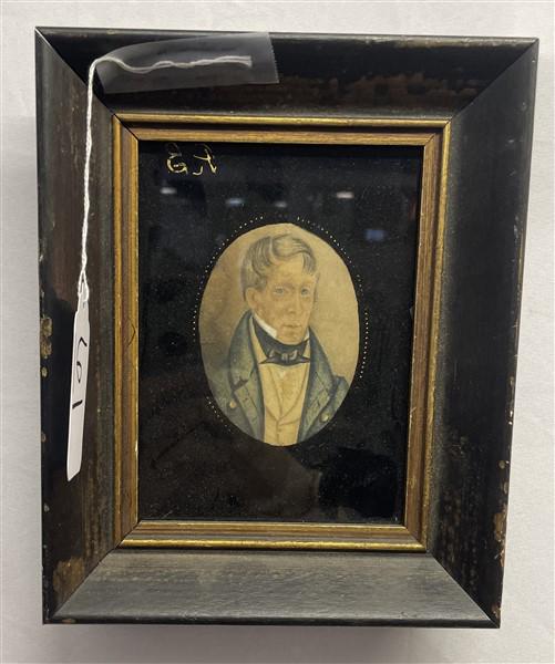 Framed 19th Cent. Portrait Watercolor 7" x 9" (1 of 5)