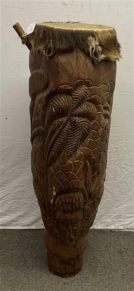 43" Carved African Drum: 43" Carved African Drum