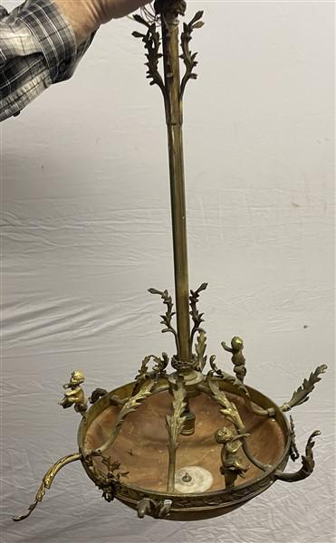 Bronze and Alabaster 38" Fixture: Bronze and Alabaster 38" Fixture