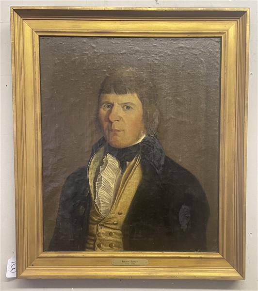 19th Cent. Oil on Canvas Ancestral Portrait 26" x 31" (1 of 4)