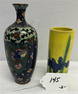 Cloisonne 8" Vase and Ceramic Vase