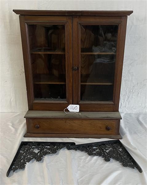 Victorian 2 Door Cabinet with Cast Iron Wall Brackets- 22"w x 12"d x 26"h (1 of 6)