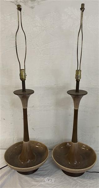 Pr. of Mid-Cent. Lamps 23" and 41"h overall (1 of 6)