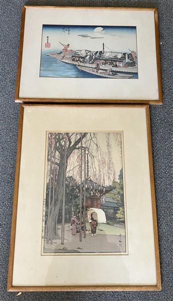 2 hand colored woodblock prints (1 of 6)
