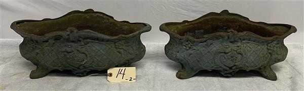 Pr. of Cast Iron Planters- 19"w x 8"d x 8"h (1 of 6)