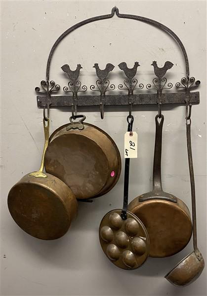 Iron Rack and 5 Early Pieces of Copper (1 of 7)