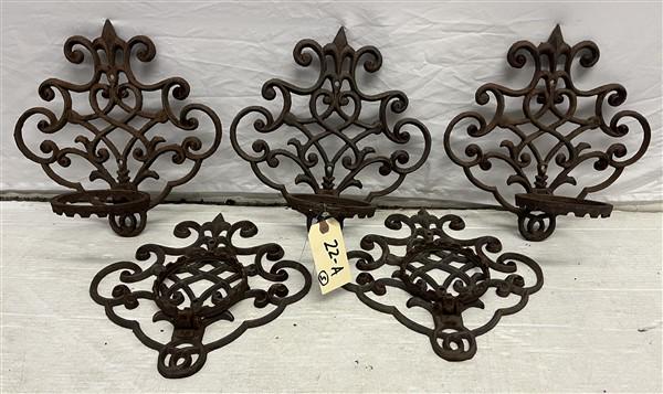 5 Cast Iron Hanging Planters 12" x 12" (1 of 2)
