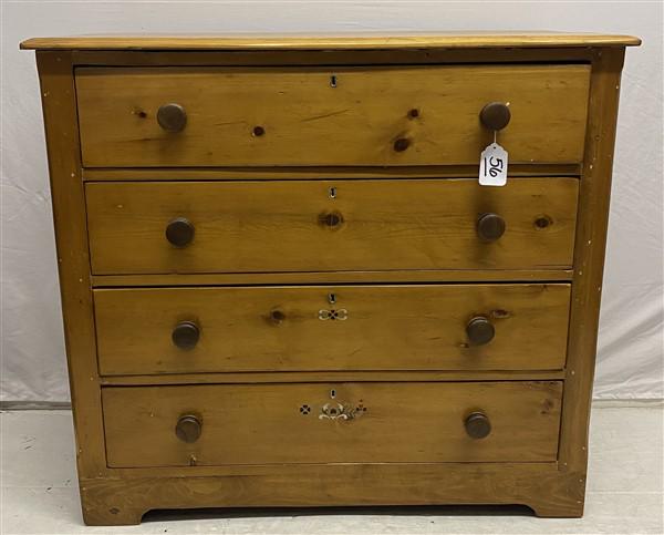 Antique 4 Drawer Country Pine Chest 38.5" x 17"d x 35"h (1 of 6)