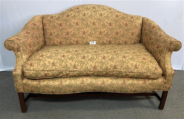 Lovely 56" Settee with Down Cushion: Lovely 56" Settee with Down Cushion 27"d x 33"h - Seat is 20"h