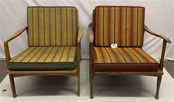 2 Mid-Cent. Modern Arm Chairs in Original Fabric (1 of 6)
