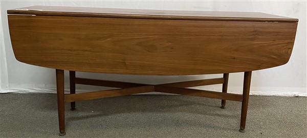 Slick Clean Mid-Cent. Danish teak Dropleaf Table 60" L x 17.75"d x 28"h    leaves are 12" each (1 of 6)