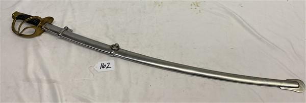 Brass Handled Sabre in Scabbard (1 of 6)