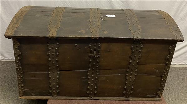 Large Metal Bound Trunk 46"w x 23"d x 22"h (1 of 5)