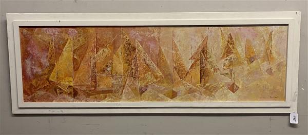 Abstract on Panel Signed Nan S. Fowler 23" x 26": Abstract on Panel Signed Nan S. Fowler 23" x 26"