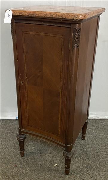 French 1 Door Cabinet with Marble Top with Fitted Interior - 16" squared x 39"h (1 of 7)