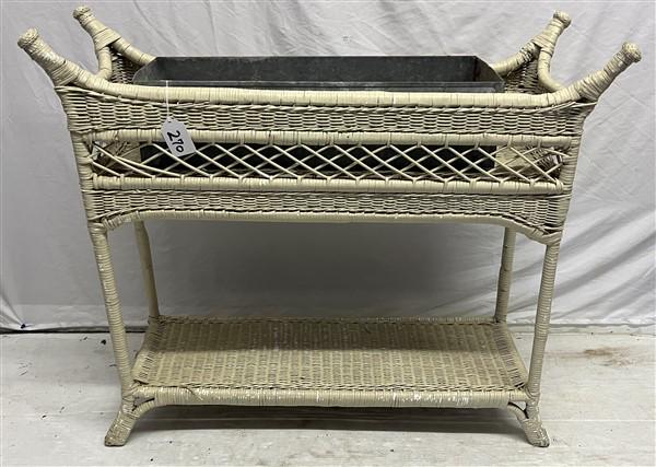 38" Antique Wicker Planter (1 of 3)