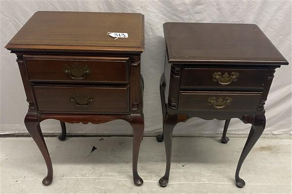 2 Two Drawer Mahogany Stands 19" x 14" x 38"h    16" x 14" x 28"h (1 of 5)