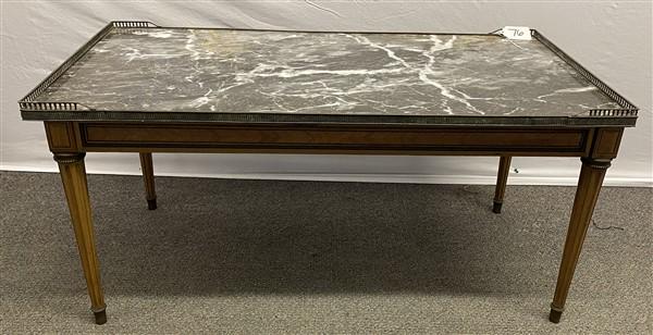 French marble top bronze mounted low table 40 x 20 x 19"h (1 of 5)