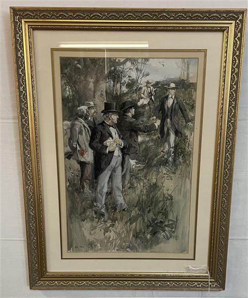 Framed Watercolor signed F.C. Yohn 18.5" x 24.5" (1 of 6)