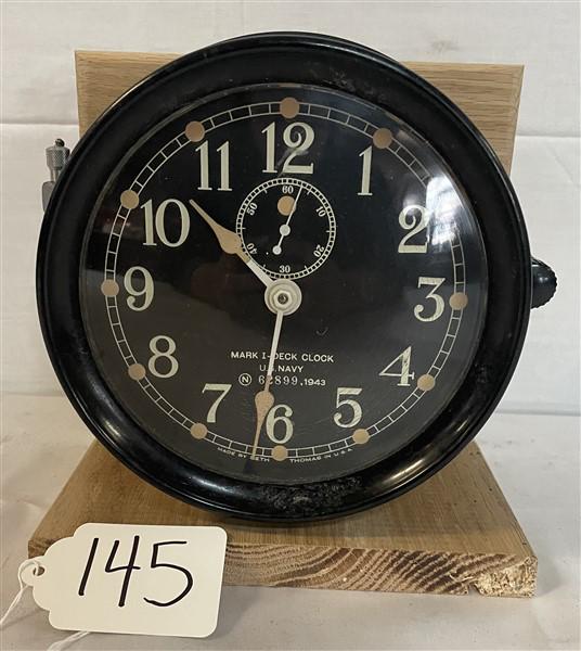 Navy Ship's Clock 7" diameter 1943 (1 of 4)