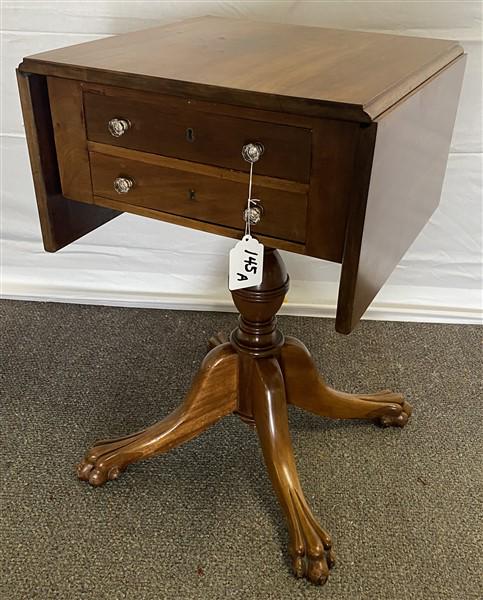 Antique 2 drawer drop leaf American Stand 28"h x 18" x 18" w/10" leaves (1 of 6)