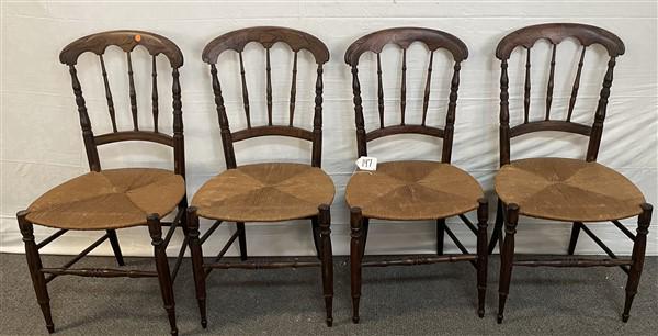 4 Antique "Grain Painted" Rosewood Chairs 17.5" x 16" x 34.5"h (1 of 6)