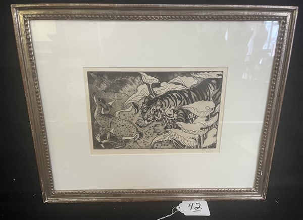 Orovida Camille Pissarro Etching/Aquatint Pencil sgnd and Dated 1938: Black and White Etching, pencil sgnd 1938