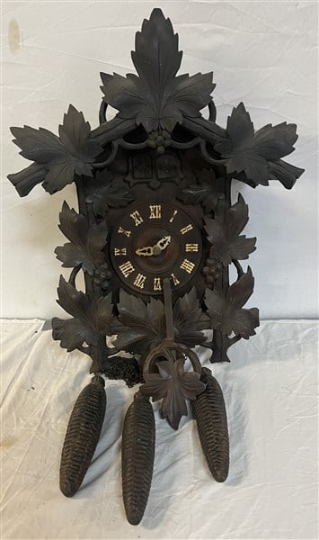 Antique Walnut 3 Weight Cuckoo Clock 23" tall (1 of 3)