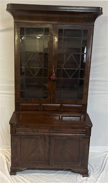 2 Part 19th Cent Empire Mahogany Secretary (1 of 3)