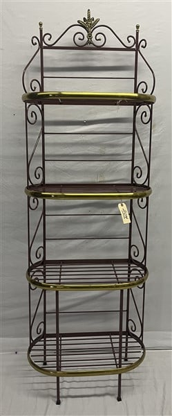 Iron & Brass Baker's Rack, 74" high (1 of 2)