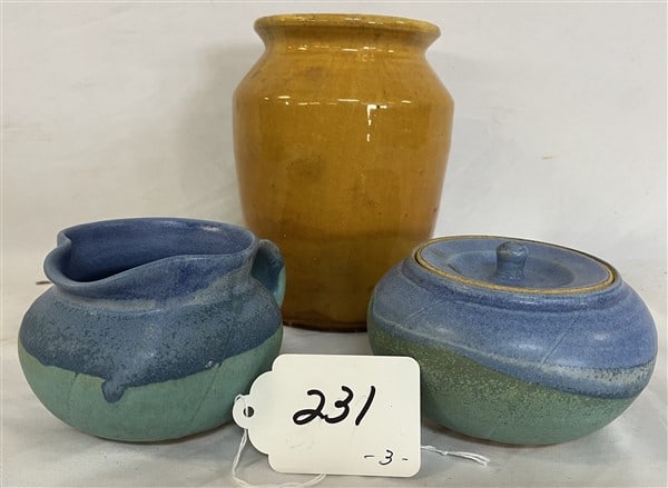 3 Pcs of Hand Thrown Pottery, 2 sgnd Whitcomb (1 of 2)