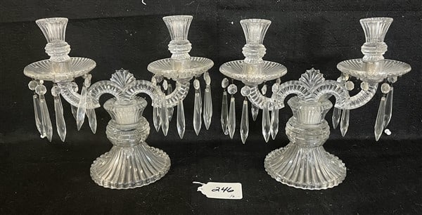 Pr or 2 Arm Venetian Glass Candleabras 12" tall (1 of 2)