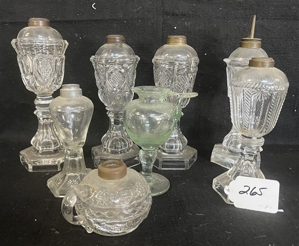 8 Whale Oil Lamps, 8" Largest: 8 Whale Oil Lamps, 8" Largest