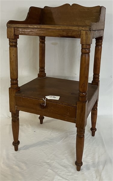 Antique 2 Tier Country Pine Stand (1 of 1)