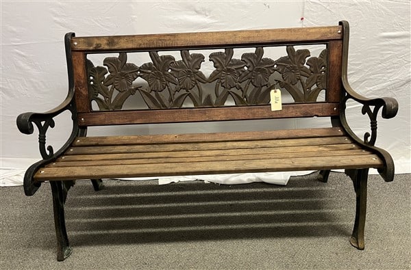 50" Iron and Wood Park Bench: 50" Iron and Wood Park Bench