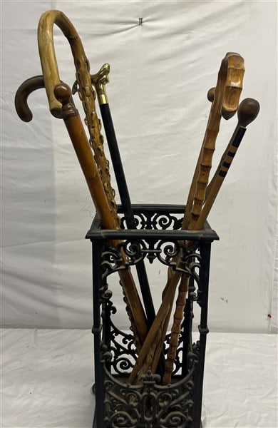 24" Iron Umbrella Stand with 8 Walking Sticks (1 of 4)