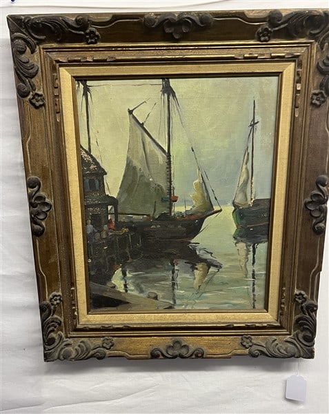 O/C Harbor Scene - Unsigned 24" x 28" (1 of 2)