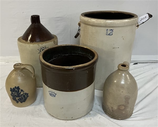 5 Pc. Lot of Antique American Stoneware (1 of 3)