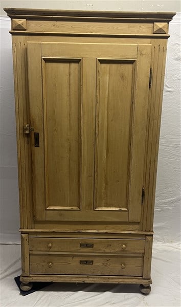 1 Door 2 Drawer Washed Pine Cupboard 37"w x 76"h (1 of 3)
