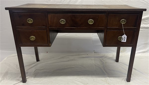 Antique English Desk with Tooled Leather Top 48" x 20" x 31"h (1 of 3)