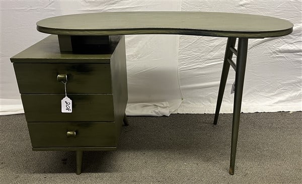 Mid-Cent. Floating Top Kidney Shaped Desk (1 of 3)