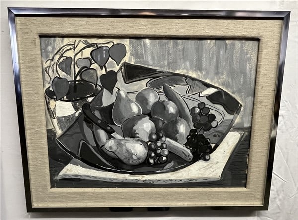 Framed 1950s Black and White Lithograph (1 of 2)