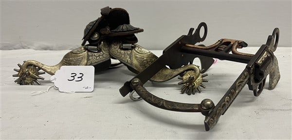 Engraved Spurs, Pistols Bit, Garcia Elko Nevada: Engraved Spurs, Pistols Bit, Garcia Elko Nevada