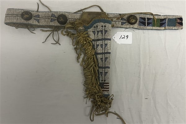 13 1/2" Beaded Holster and Belt: 13 1/2" Beaded Holster and Belt