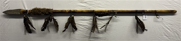 Indian Spear with Beadwork and Fur: Indian Spear with Beadwork and Fur