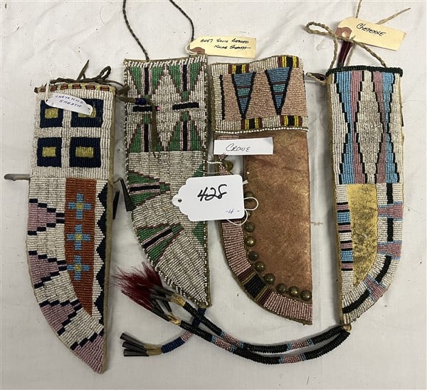 4 Beaded Knife Sheaths: 4 Beaded Knife Sheaths
