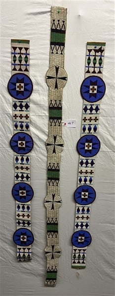 3 Beaded Blanket Straps: 3 Beaded Blanket Straps